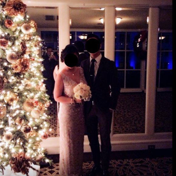 Ralph Lauren Evening Gown Lace Champagne - Picture 2 of 4